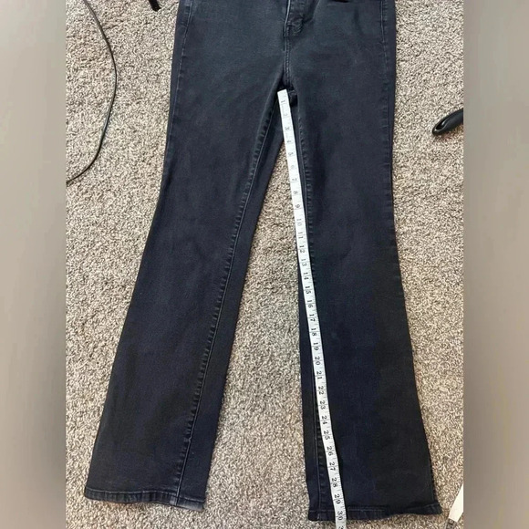 NINEWEST HIGH WAIST BOOT CUT BLACK GRAY JEANS SPLIT ANKLE STRETCH - Picture 12 of 15